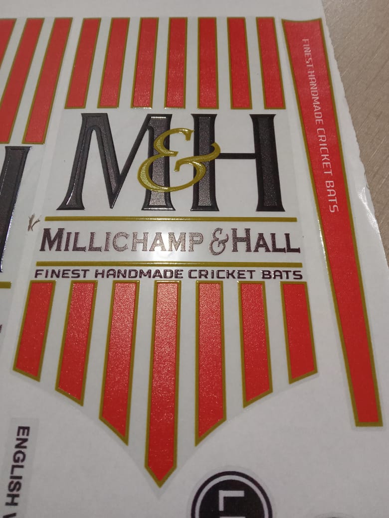 M&H Champion Hall Cricket Bat Sticker