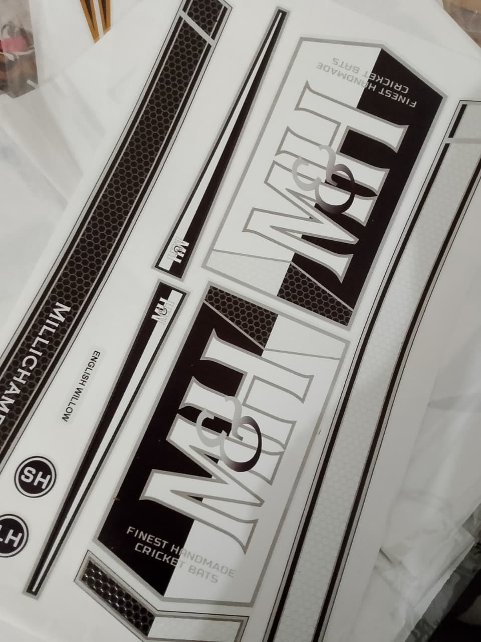 M&H Champion Hall Cricket Bat Sticker