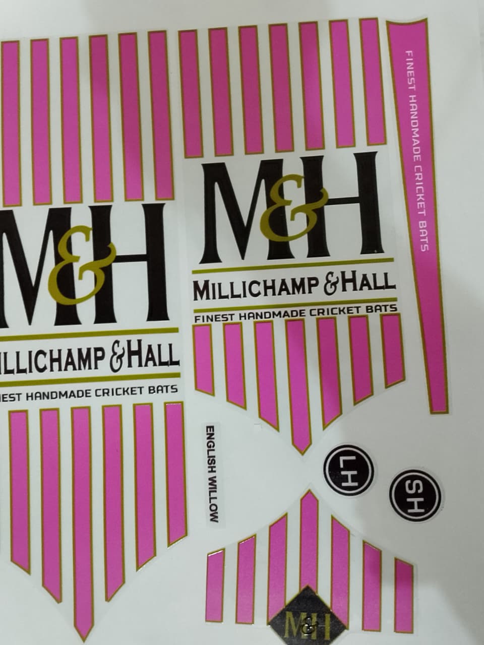 M&amp;H Champion Hall Cricket Bat Sticker