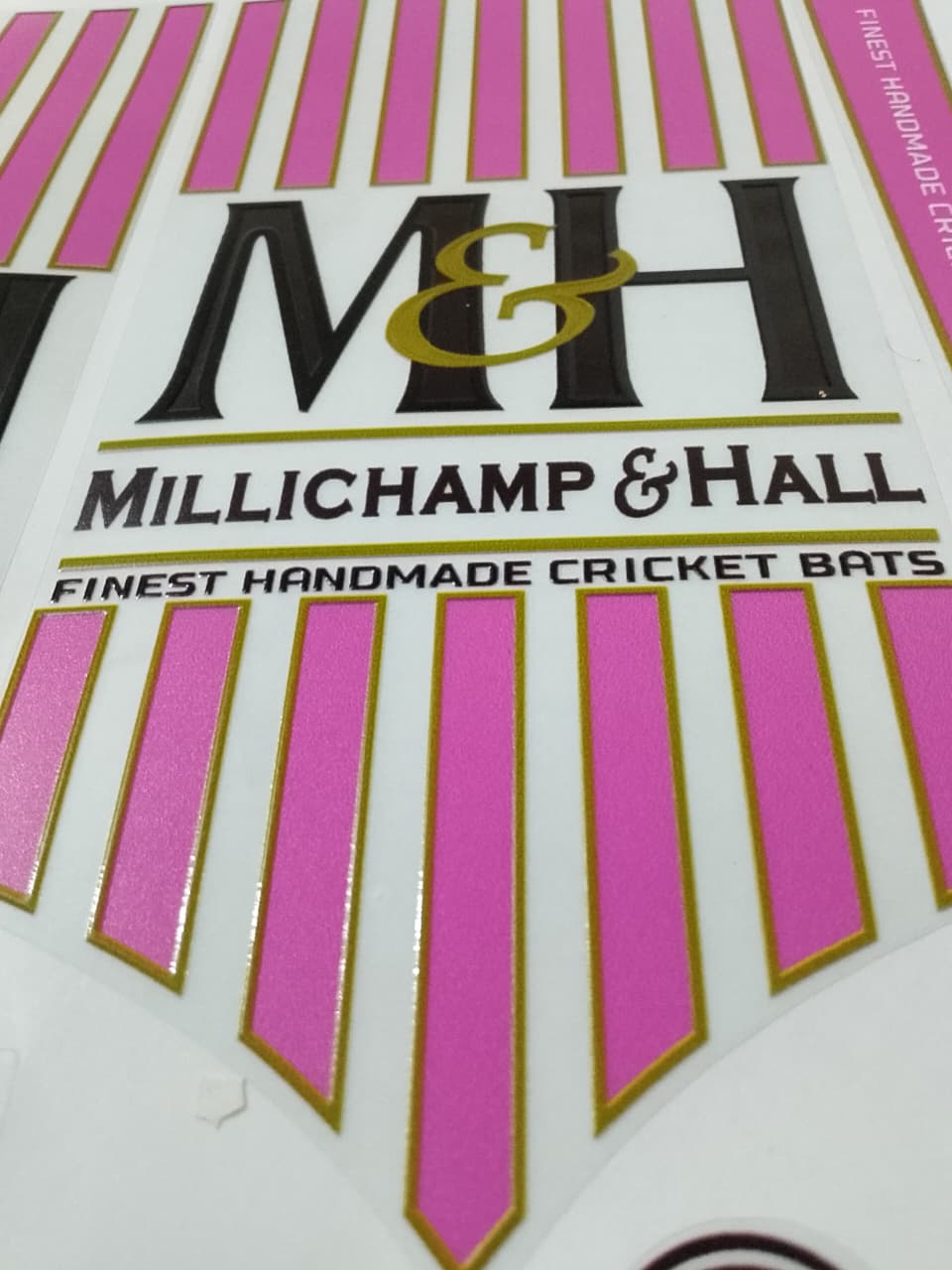 M&amp;H Champion Hall Cricket Bat Sticker
